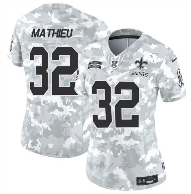 Women%27s New Orleans Saints #32 Tyrann Mathieu 2024 F.U.S.E Arctic Camo Salute To Service Limited Stitched Jersey Dzhi->new orleans saints->NFL Jersey